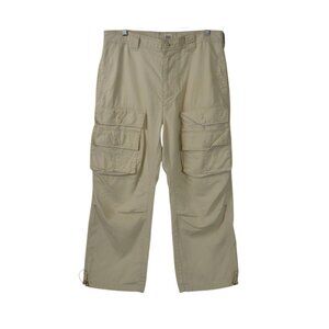 BDG Khaki Cargo Pants Mens Size L Beige Utility Pockets Casual Streetwear